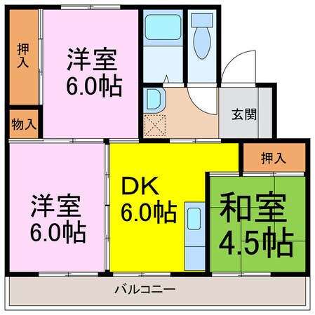 ビレッジハウス本川俣の物件間取画像